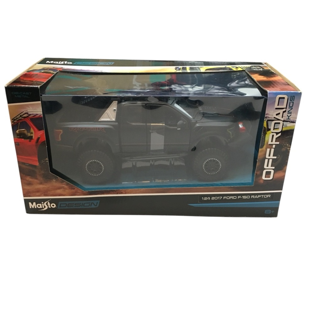 MAISTO 1:24 Off-Road Kings 2017 FORD F150 RAPTOR Truck Matte Black Rare in Box